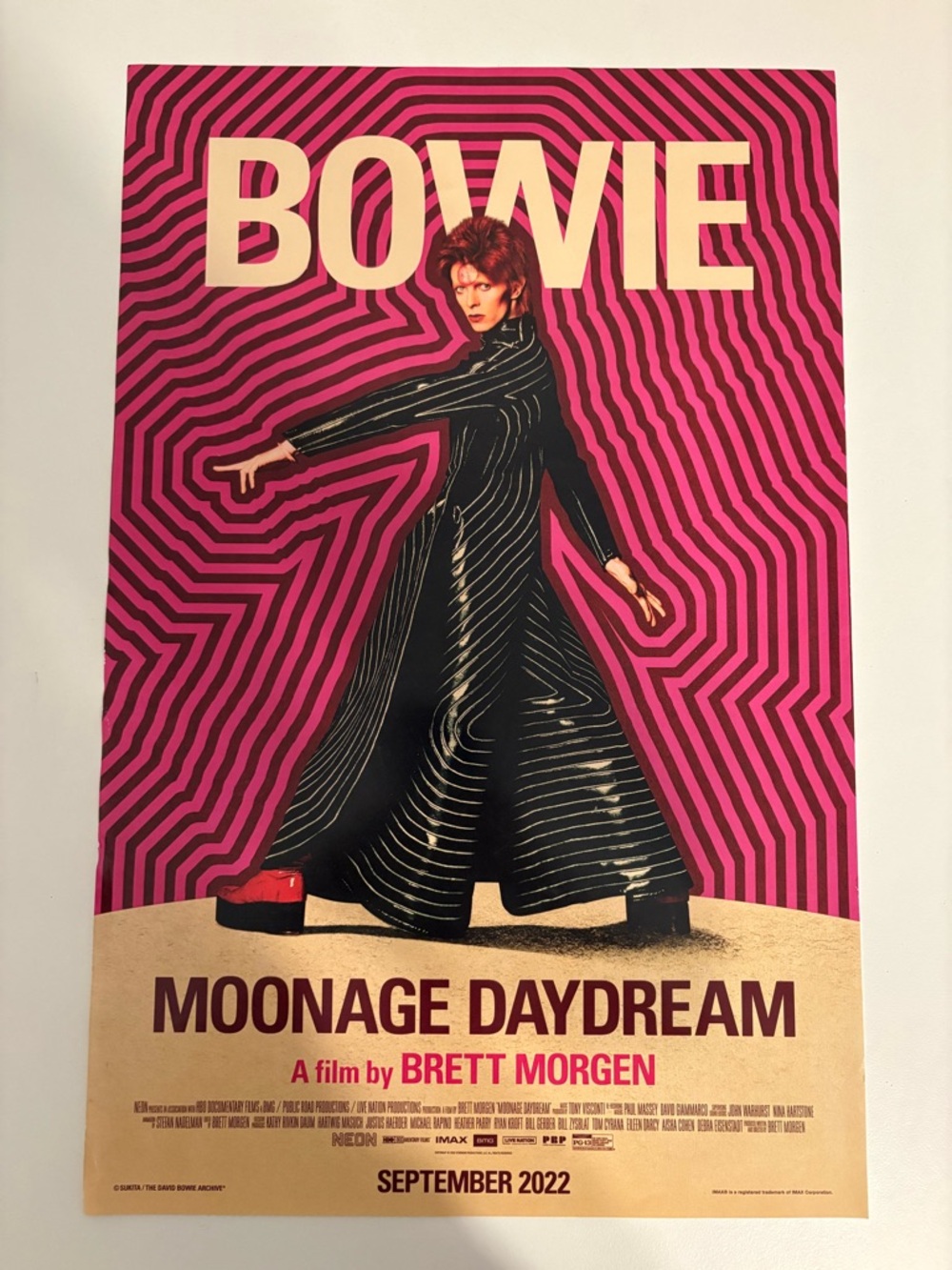 David Bowie Moonage Daydream Movie Premiere 2022 Poster - Pink & Black